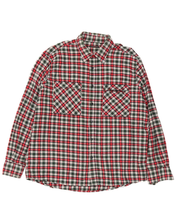 Camisa masculina de flanela Sea Barrier XL verde algodão xadrez