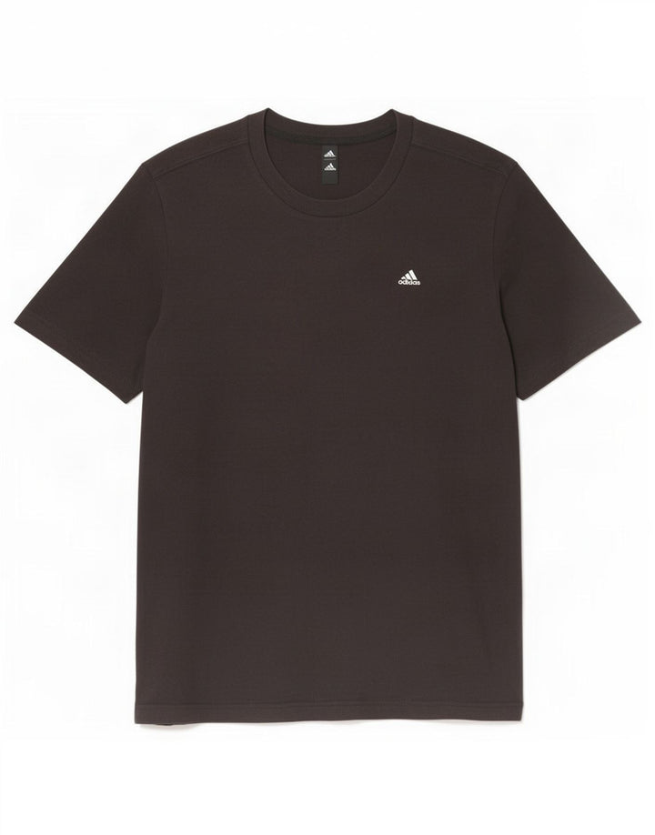 Adidas Mens Camiseta Top Médio Algodão Preto