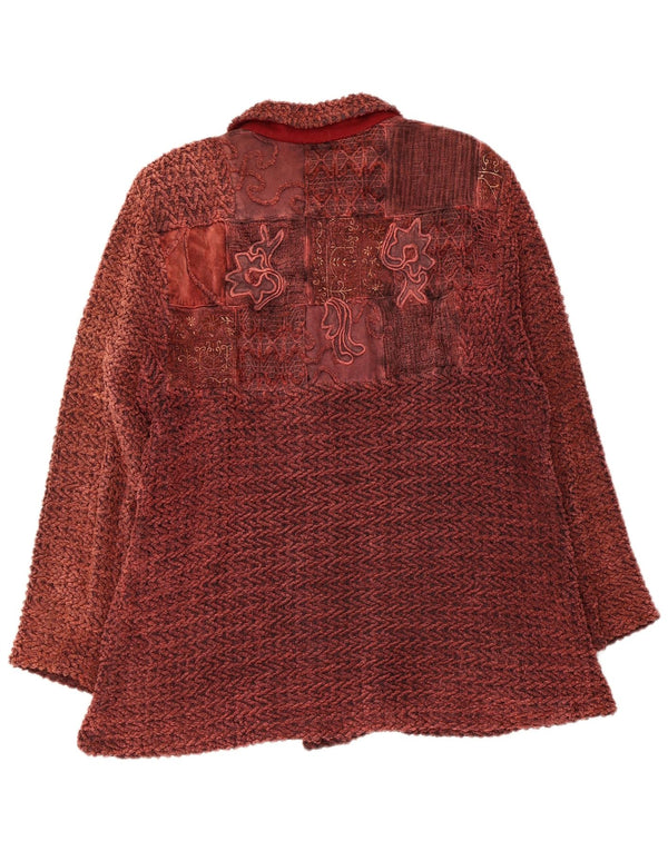 Jaqueta bomber feminina vintage UK 14 médio marrom floral