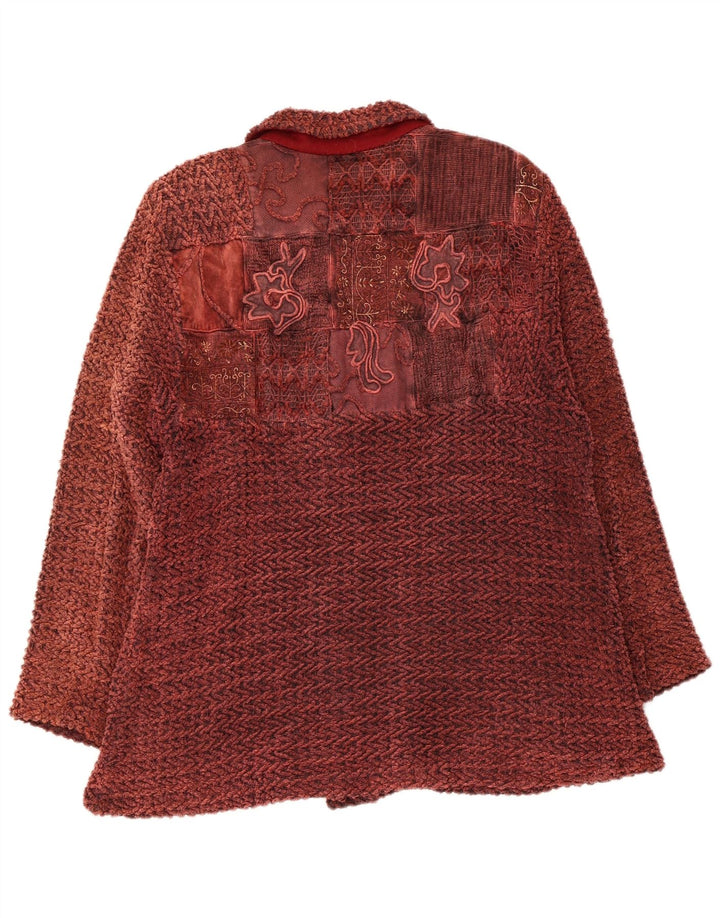 Jaqueta bomber feminina vintage UK 14 médio marrom floral