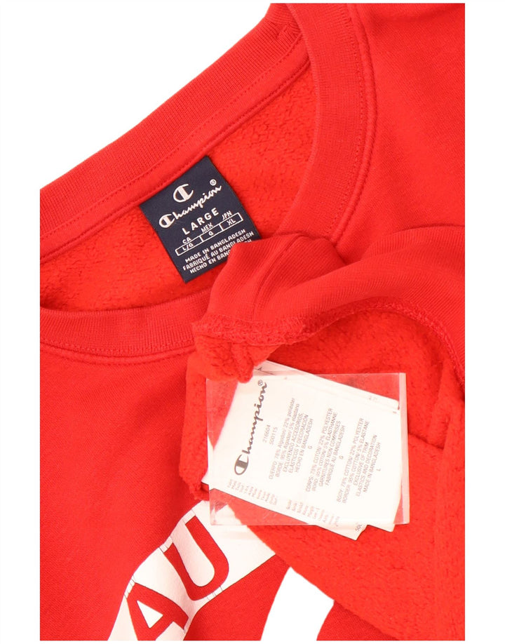 Champion moletom gráfico masculino jumper grande algodão vermelho