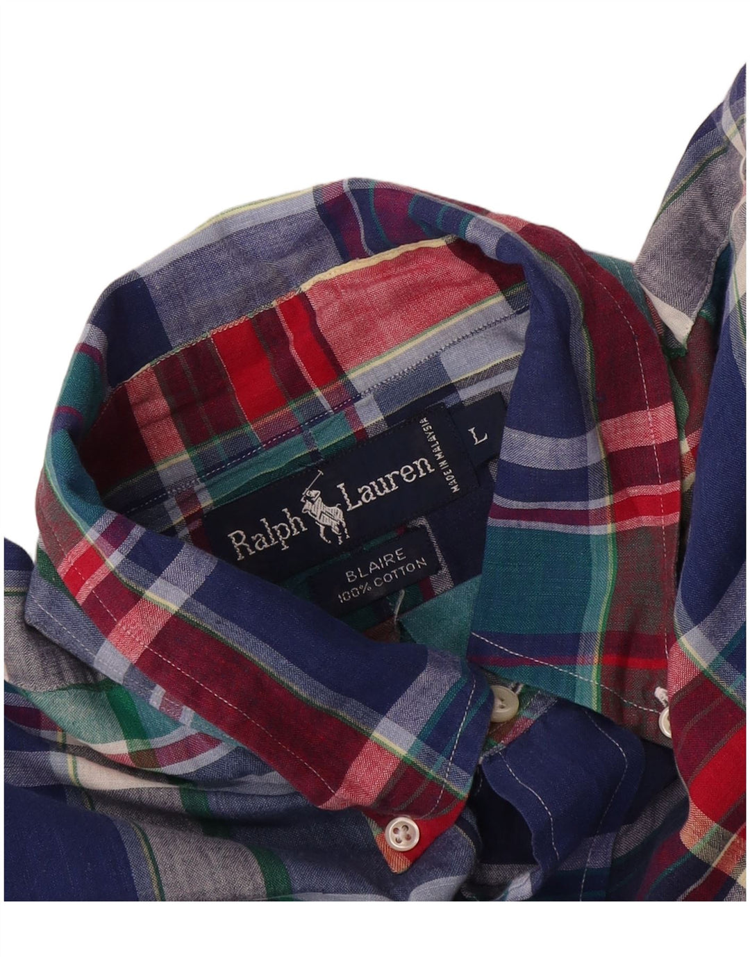 Ralph Lauren Camisa masculina Blaire de manga curta grande xadrez multicolorida