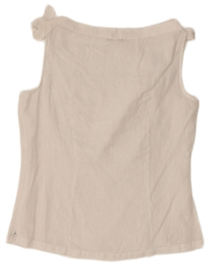 Blusa feminina sem mangas NARACAMICIE UK 8 pequena branca