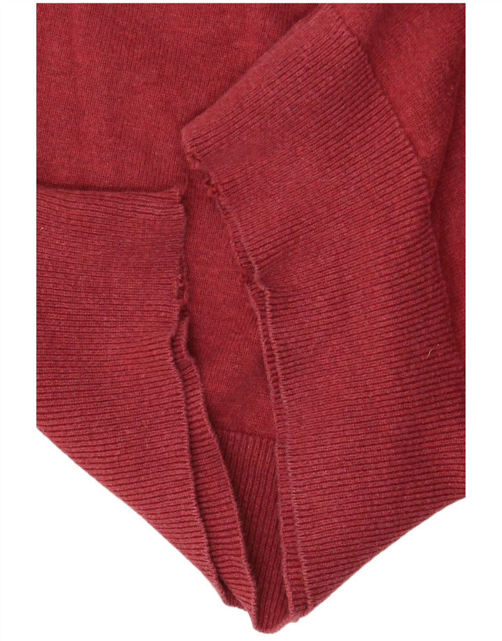 Suéter masculino Marks & Spencer com decote em V médio algodão Borgonha