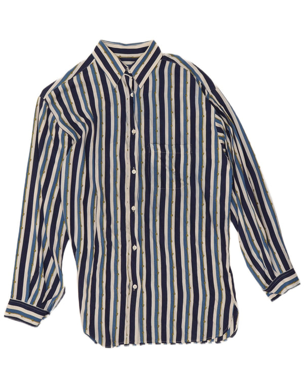 Blusa feminina Marina Yachting UK 14 Viscose listrada azul média