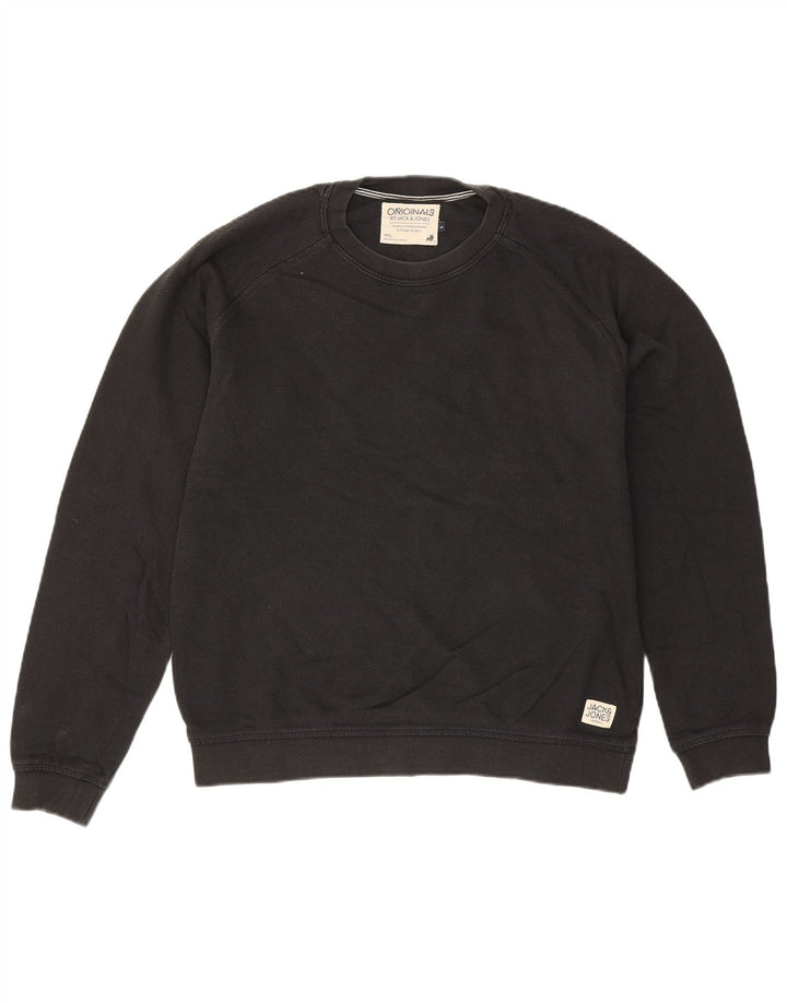 Jack & Jones moletom masculino jumper grande algodão preto