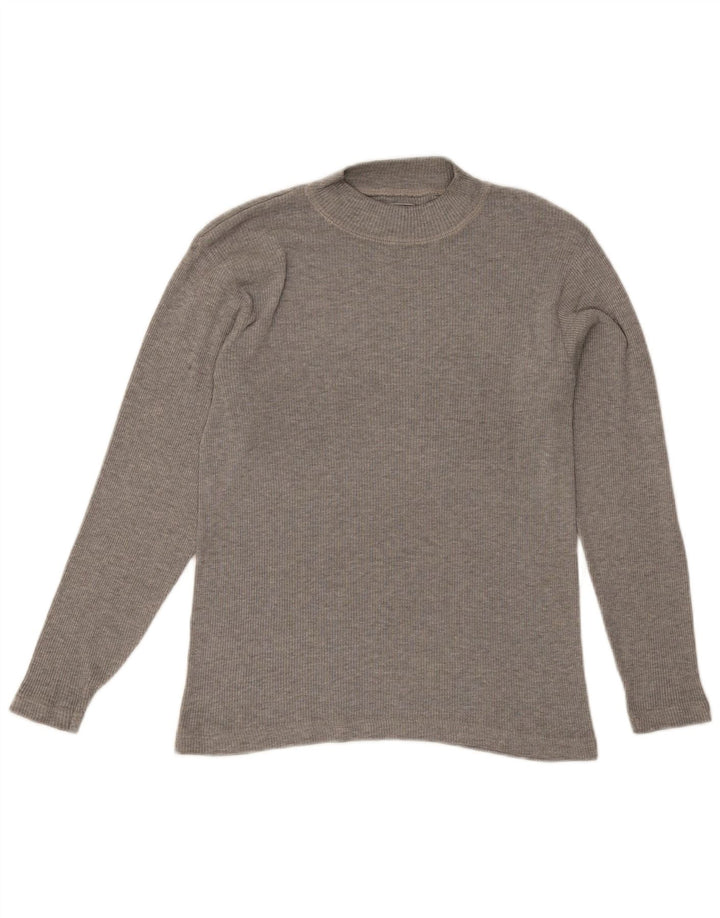 Top feminino Levi's manga comprida UK 12 cinza médio