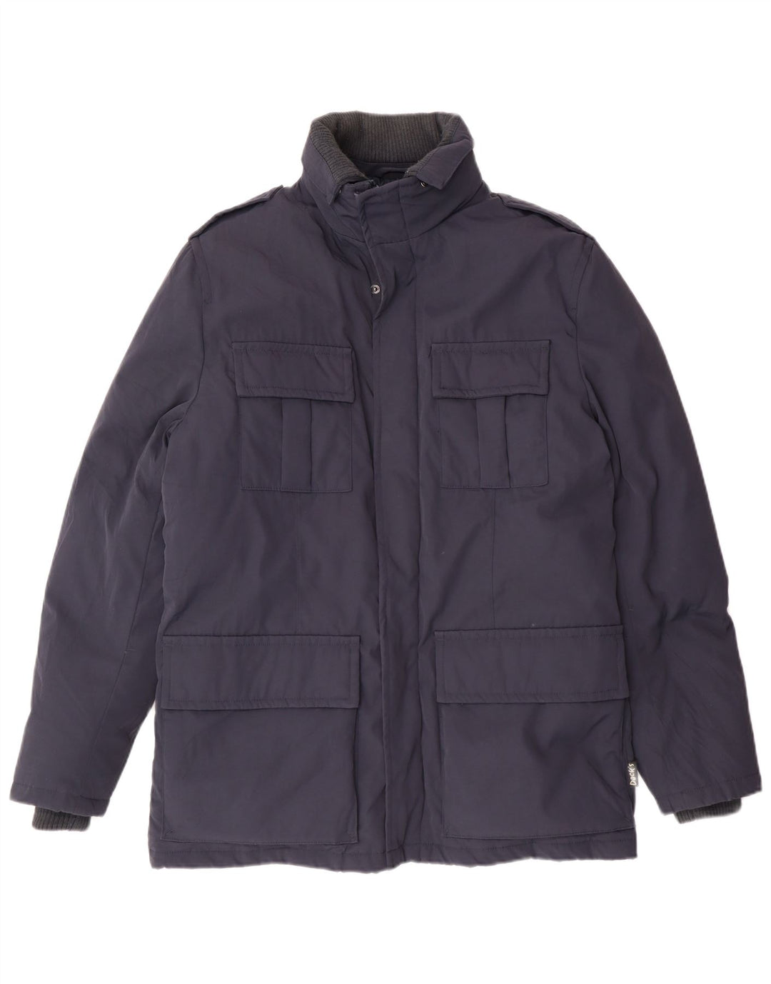 Jaqueta acolchoada militar masculina Dack UK 36 pequena azul marinho nylon