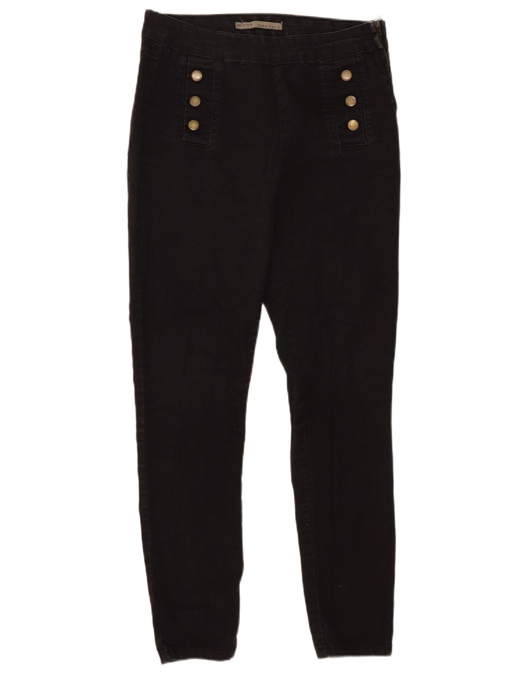 Calça jeans feminina Zara Jegging grande W30 L29 algodão preto