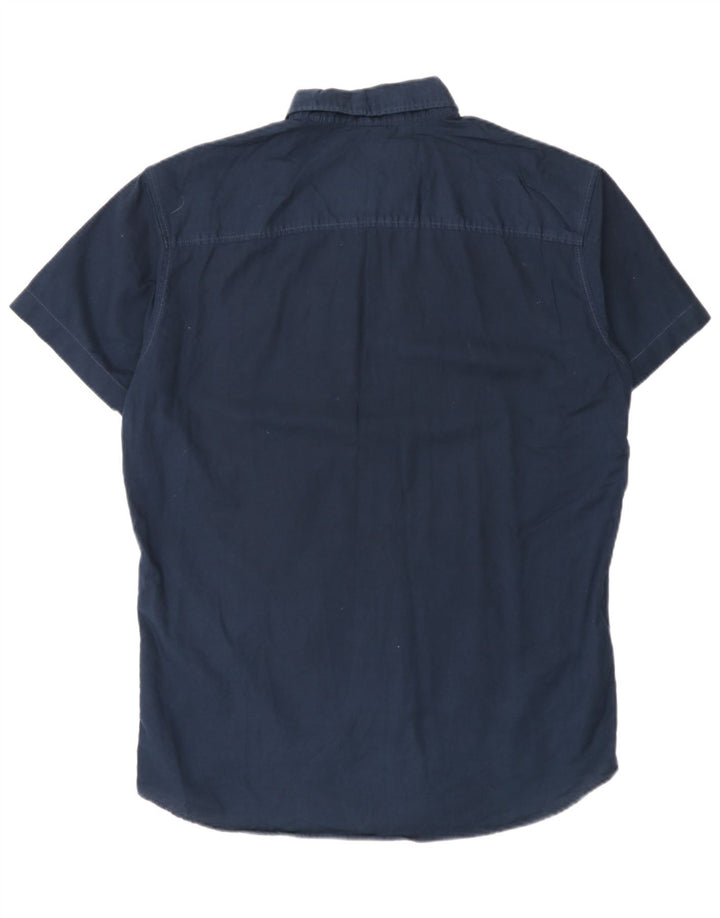 Camisa masculina de manga curta Jack & Jones grande algodão azul marinho