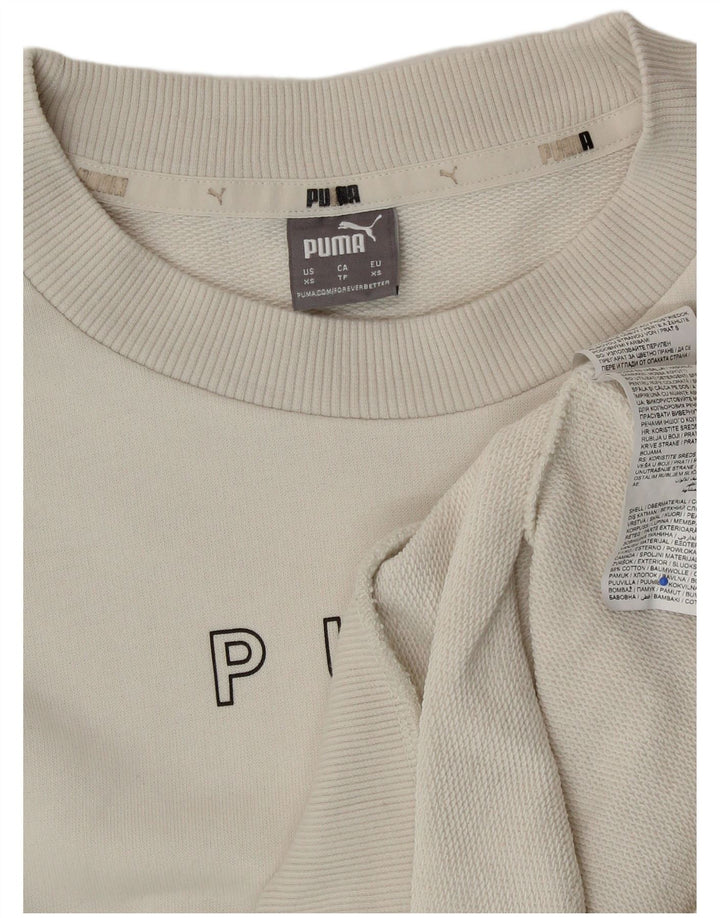 PUMA Mens Moletom Jumper XS Off White Colourblock Algodão