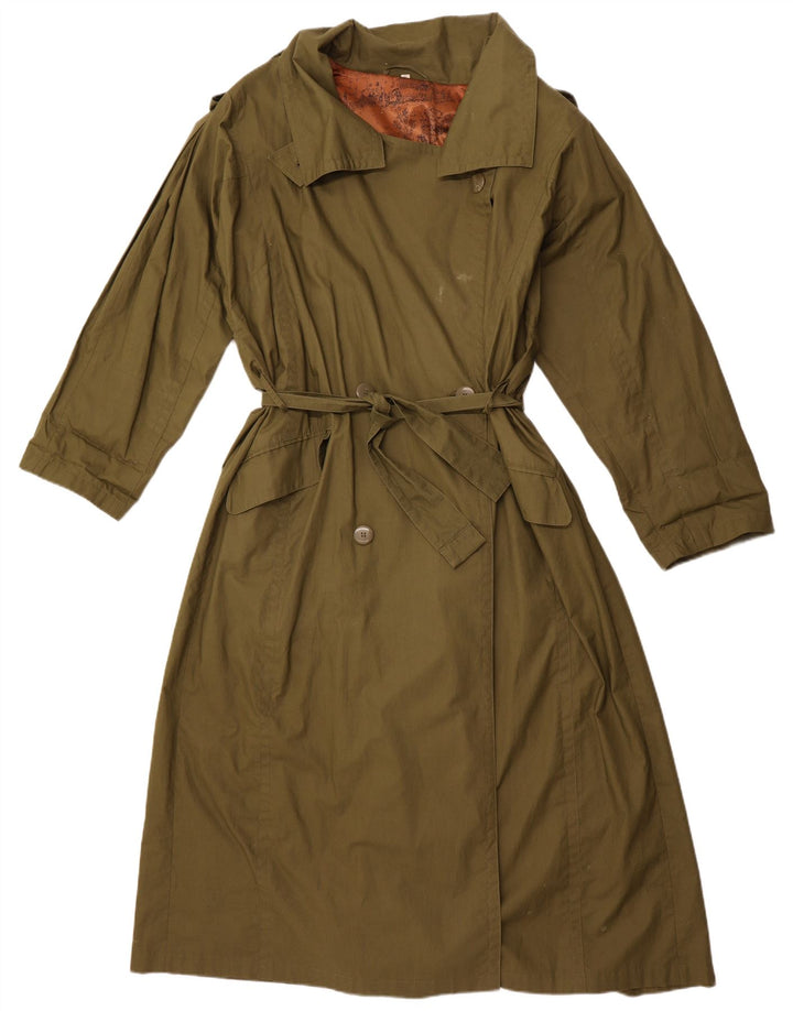 Trench Coat feminino VINTAGE EU 40 algodão cáqui médio