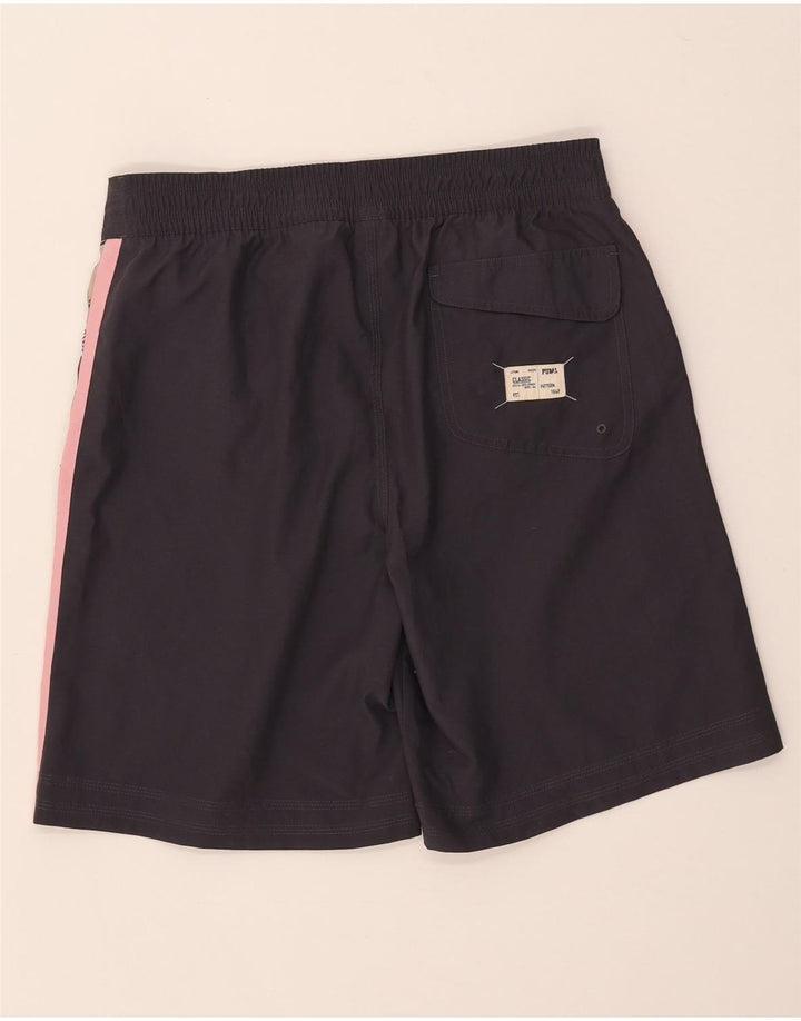 Shorts esportivos gráficos masculinos Puma cinza médio