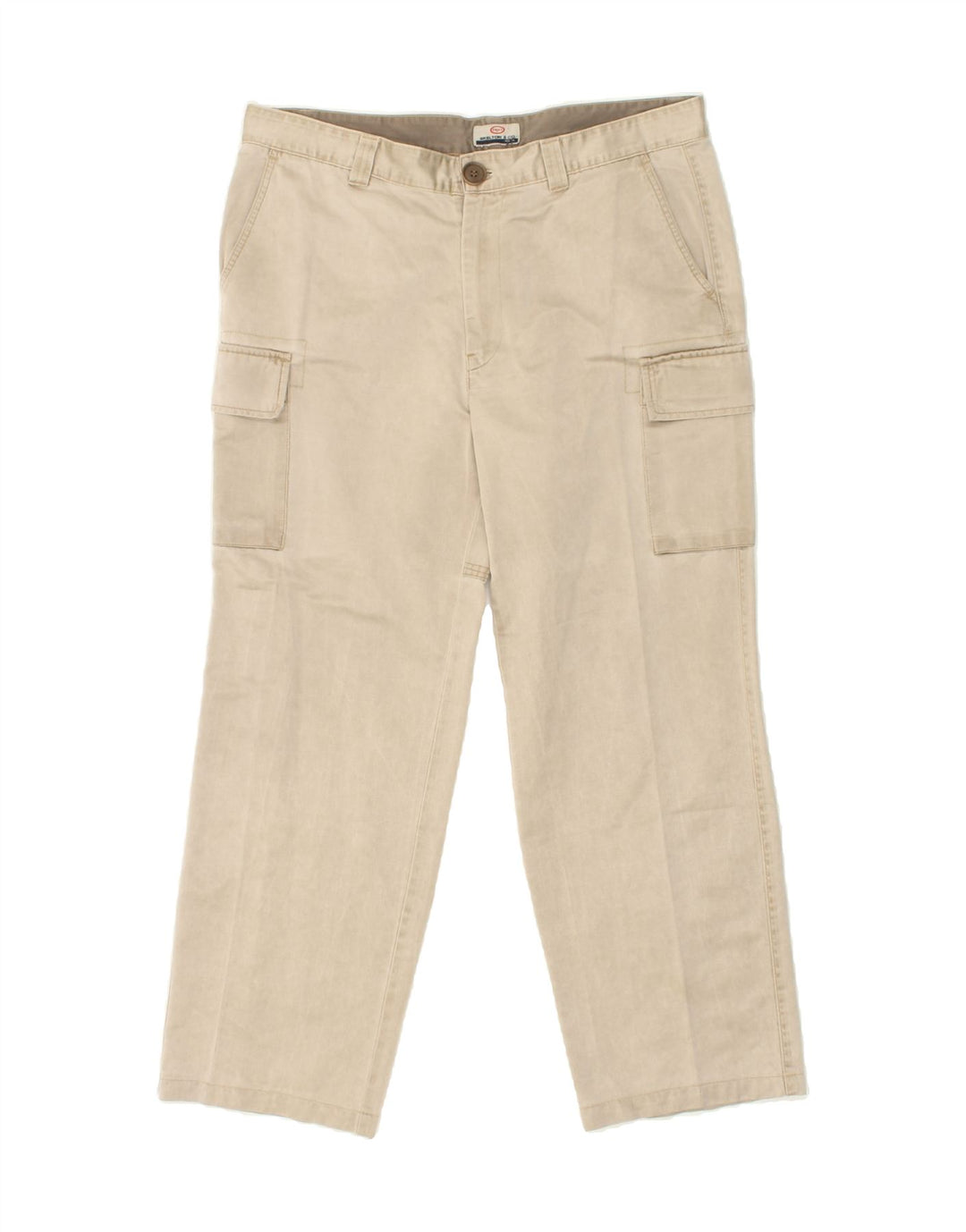 VINTAGE Womens Straight Cargo Trousers IT 52 2XL W38 L30 Beige Cotton Vintage Vintage and Second-Hand Vintage from Messina Hembry 