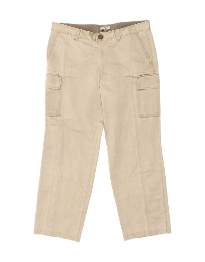 VINTAGE Womens Straight Cargo Trousers IT 52 2XL W38 L30 Beige Cotton Vintage Vintage and Second-Hand Vintage from Messina Hembry 