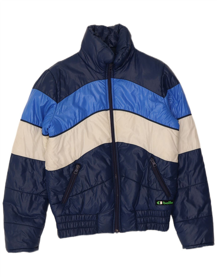 Jaqueta acolchoada masculina Belfe IT 46 pequena azul marinho Colourblock poliamida