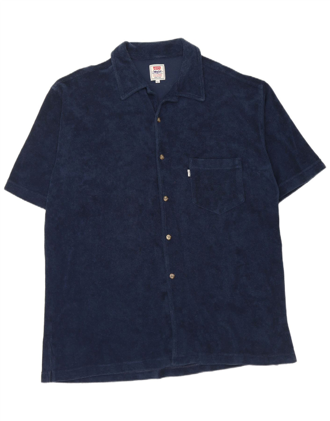 Camisa masculina de manga curta LEVI'S XL azul marinho algodão