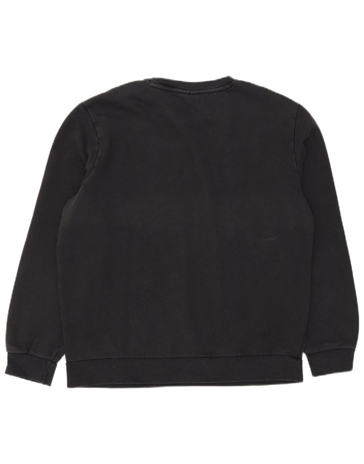 Puma Mens Graphic Moletom Jumper Grande Algodão Preto