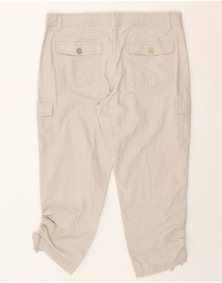 EDDIE BAUER Womens Capri Trousers US 12 Large W34 L25 Beige Cotton Vintage Eddie Bauer and Second-Hand Eddie Bauer from Messina Hembry 