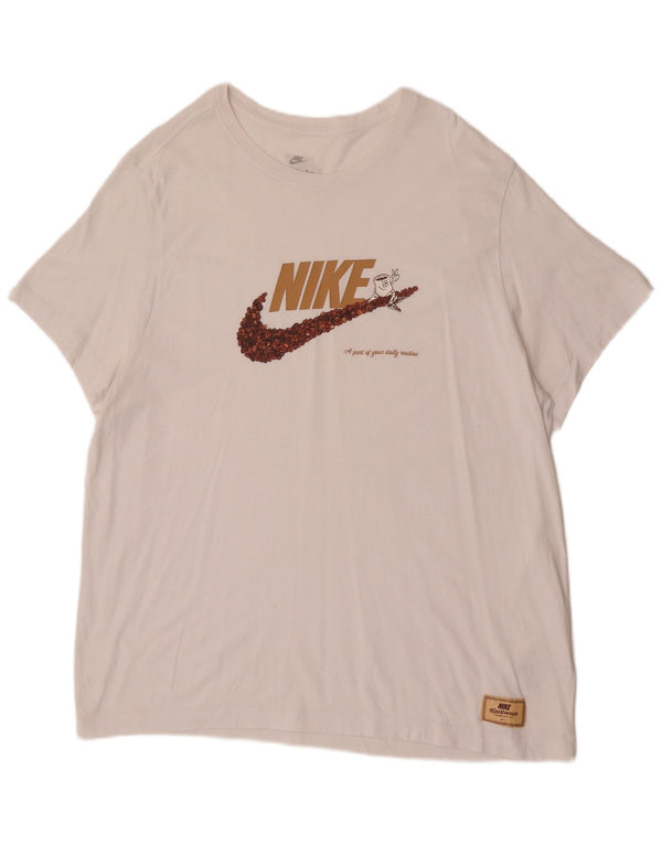 Camiseta Nike masculina gráfica Top 2XL algodão branco