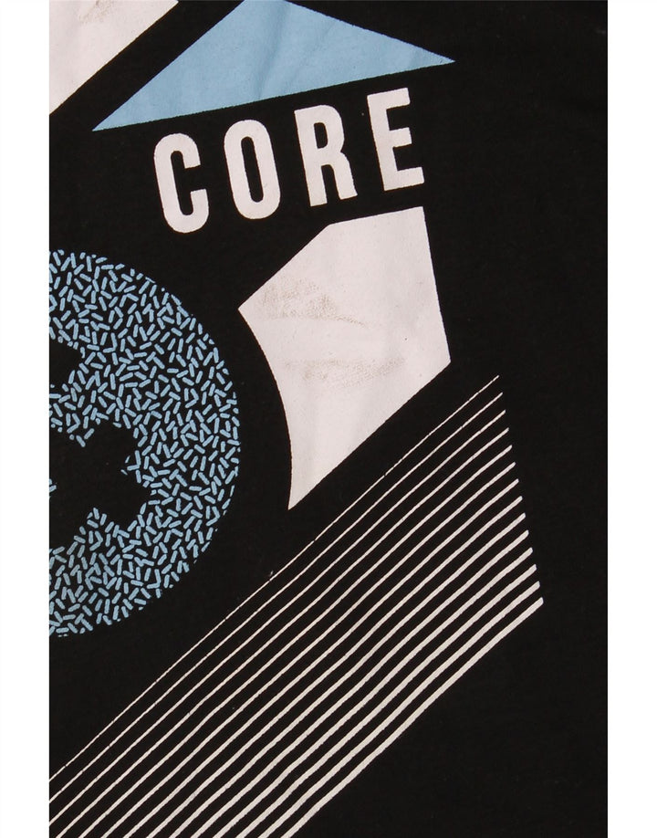 Jack & Jones moletom com capuz gráfico masculino pequeno poliéster preto