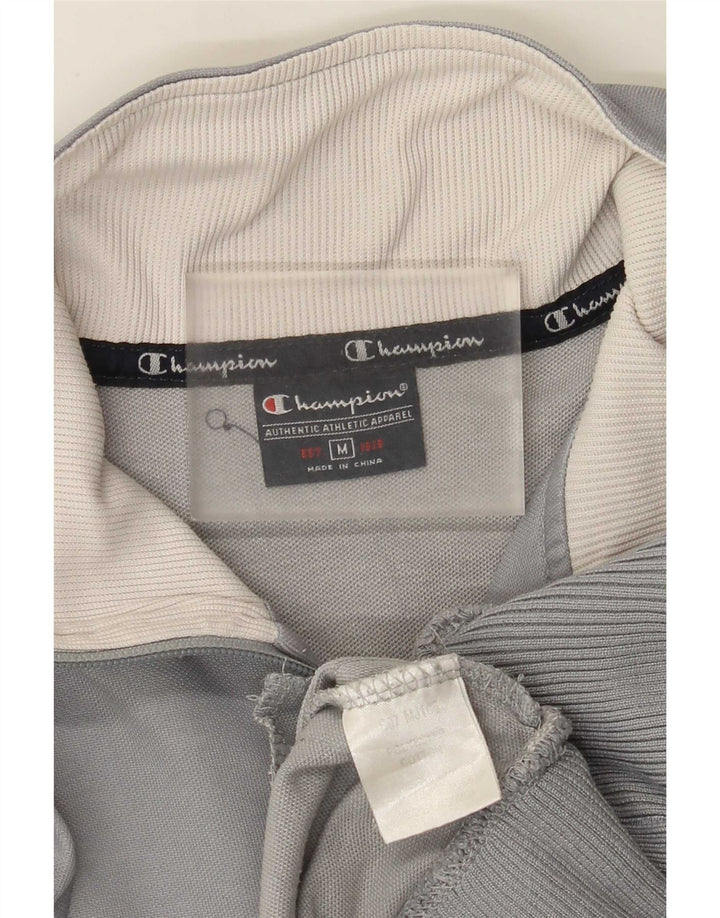 Jaqueta masculina Champion Graphic Tracksuit Top cinza médio bloco colorido