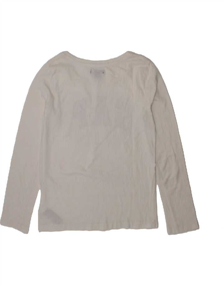 GAP Girls Graphic Top Long Sleeve 10-11 Years White Cotton Vintage Gap and Second-Hand Gap from Messina Hembry 