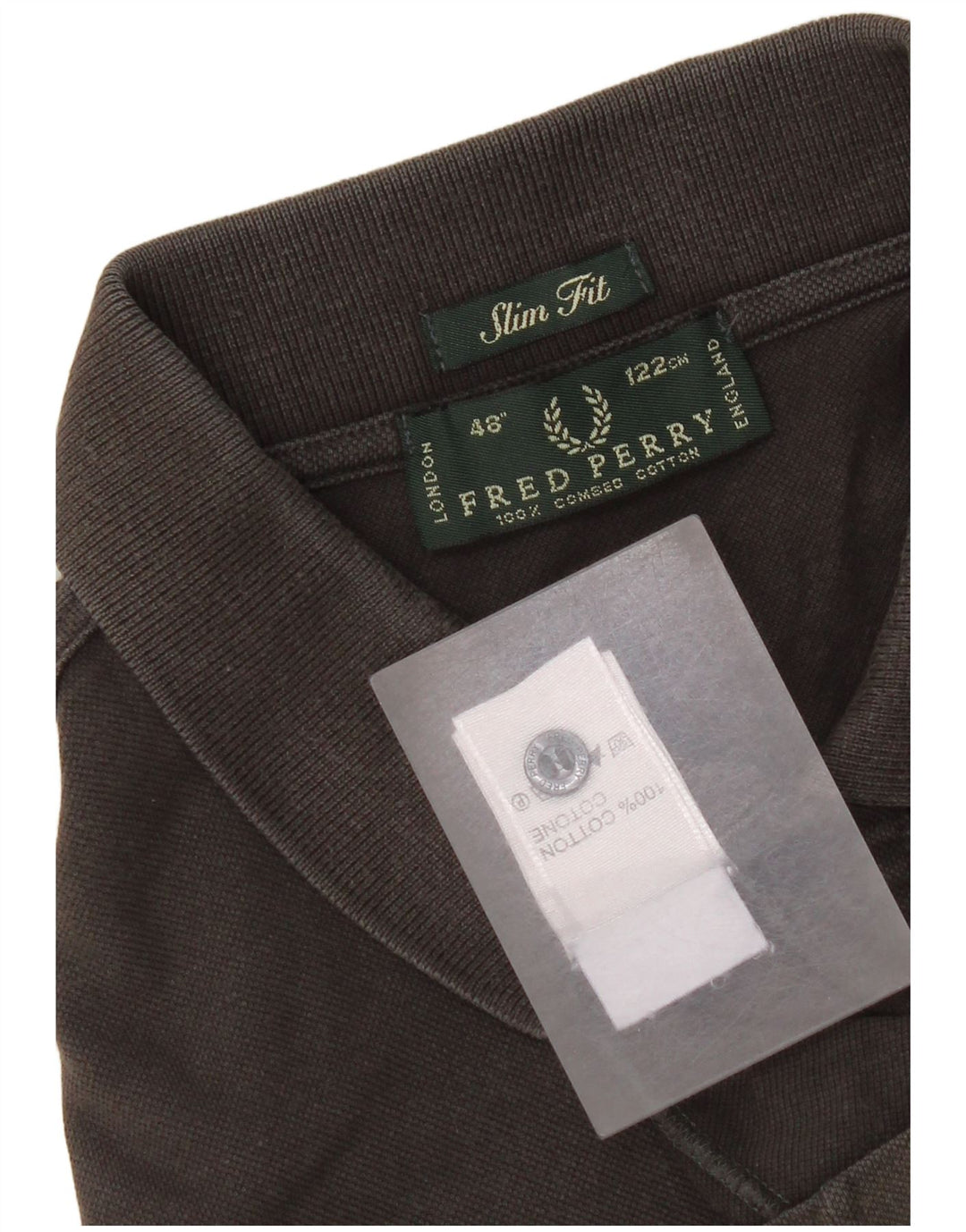 Camisa polo masculina Slim Fit Fred Perry grande algodão cinza