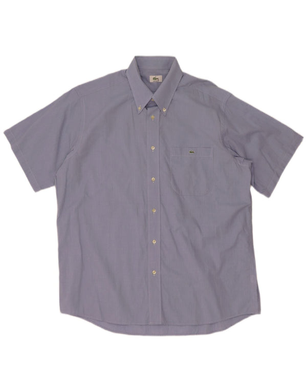 Lacoste Camisa masculina de manga curta tamanho 41 grande algodão azul