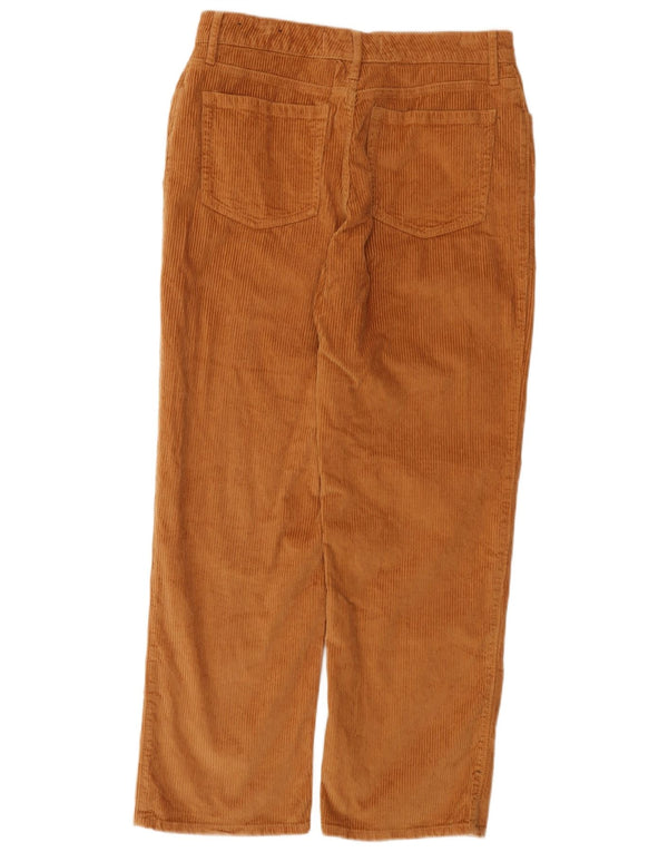 Calça feminina de veludo cotelê Hollister Dad cintura alta EUA 11 grande W30 L29 marrom