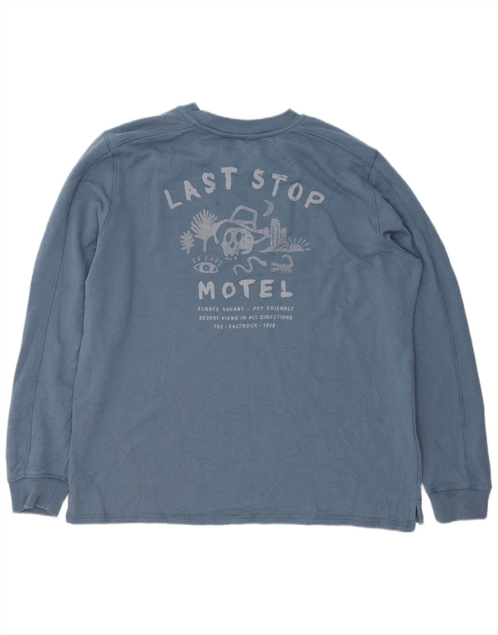 Saltrock moletom gráfico masculino jumper 2XL algodão azul