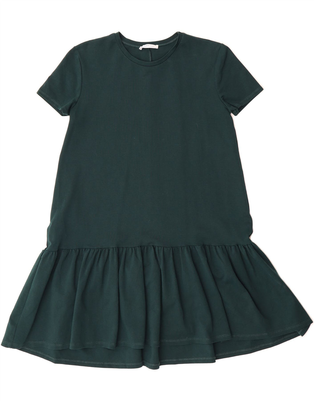 ZARA Womens Basic Dress UK 10 Small Green Cotton Vintage Zara and Second-Hand Zara from Messina Hembry 