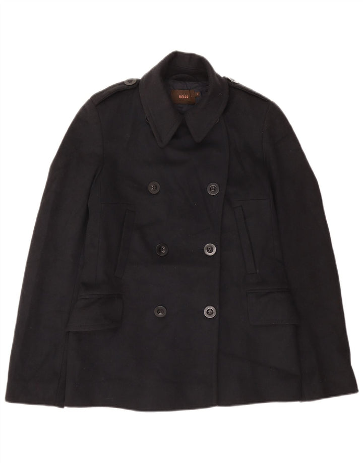 Casaco feminino Reiss militar ervilha Reino Unido 10 lã azul marinho pequeno