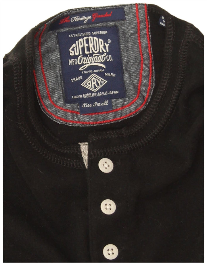 Superdry Mens Top Manga Longa Pequeno Preto