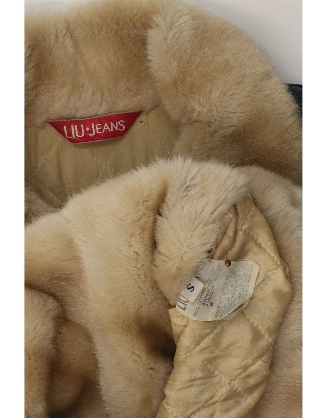 Jaqueta jeans feminina Sherpa Liu Jo Reino Unido 10 algodão azul pequeno