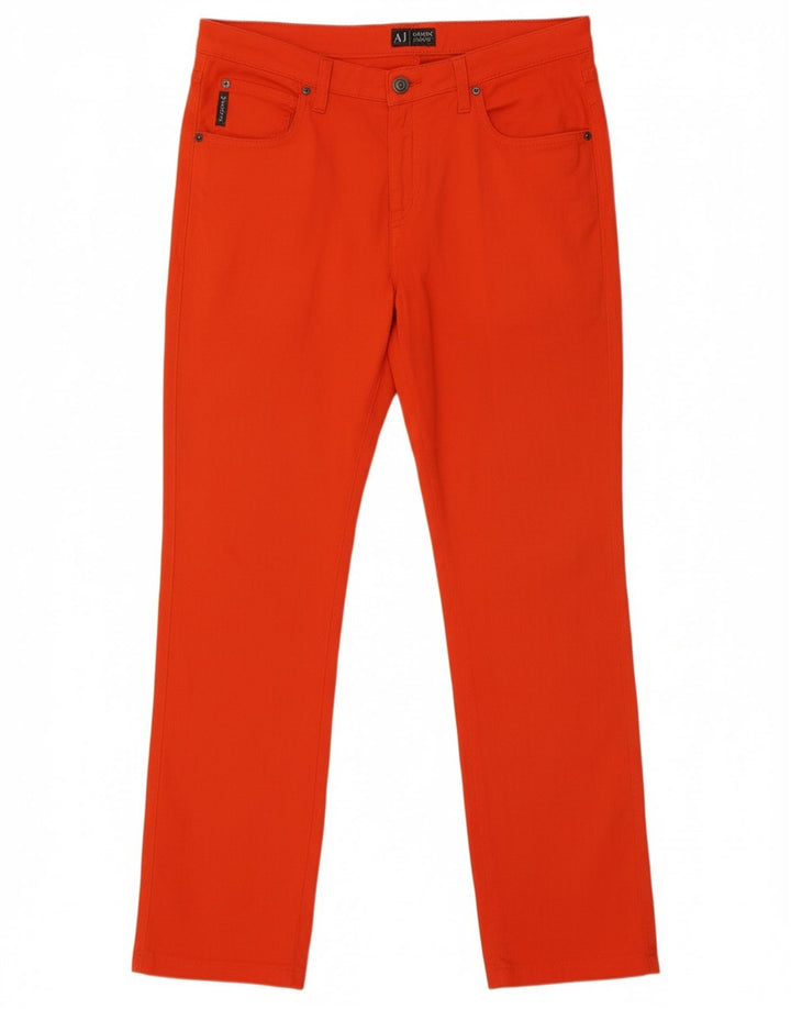Calça feminina reta casual ARMANI W31 L30 laranja linho