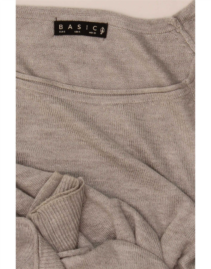 Blusa feminina Stradivarius com ajuste solto, Reino Unido 10, pequena, cinza
