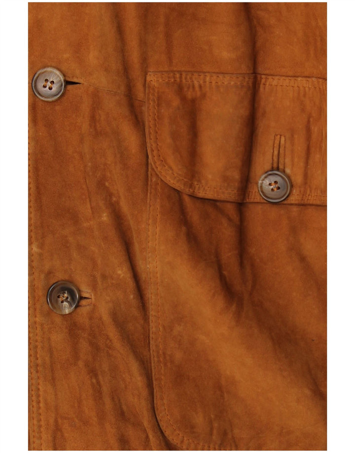 Al Duca D'Aosta Jaqueta bomber masculina de camurça IT 52 XL marrom