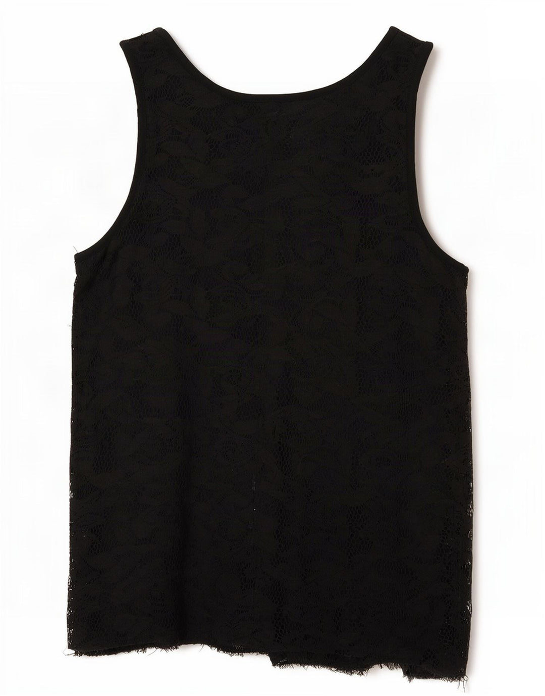 Top feminino de renda Guess UK 14 viscose floral preta média