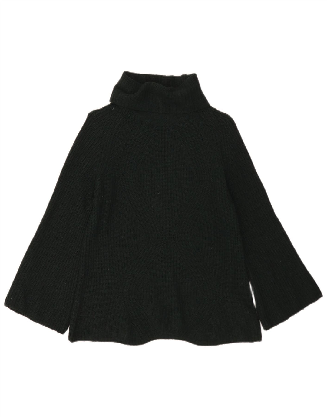 Suéter feminino Massimo Dutti com gola redonda Reino Unido 10 lã verde pequena