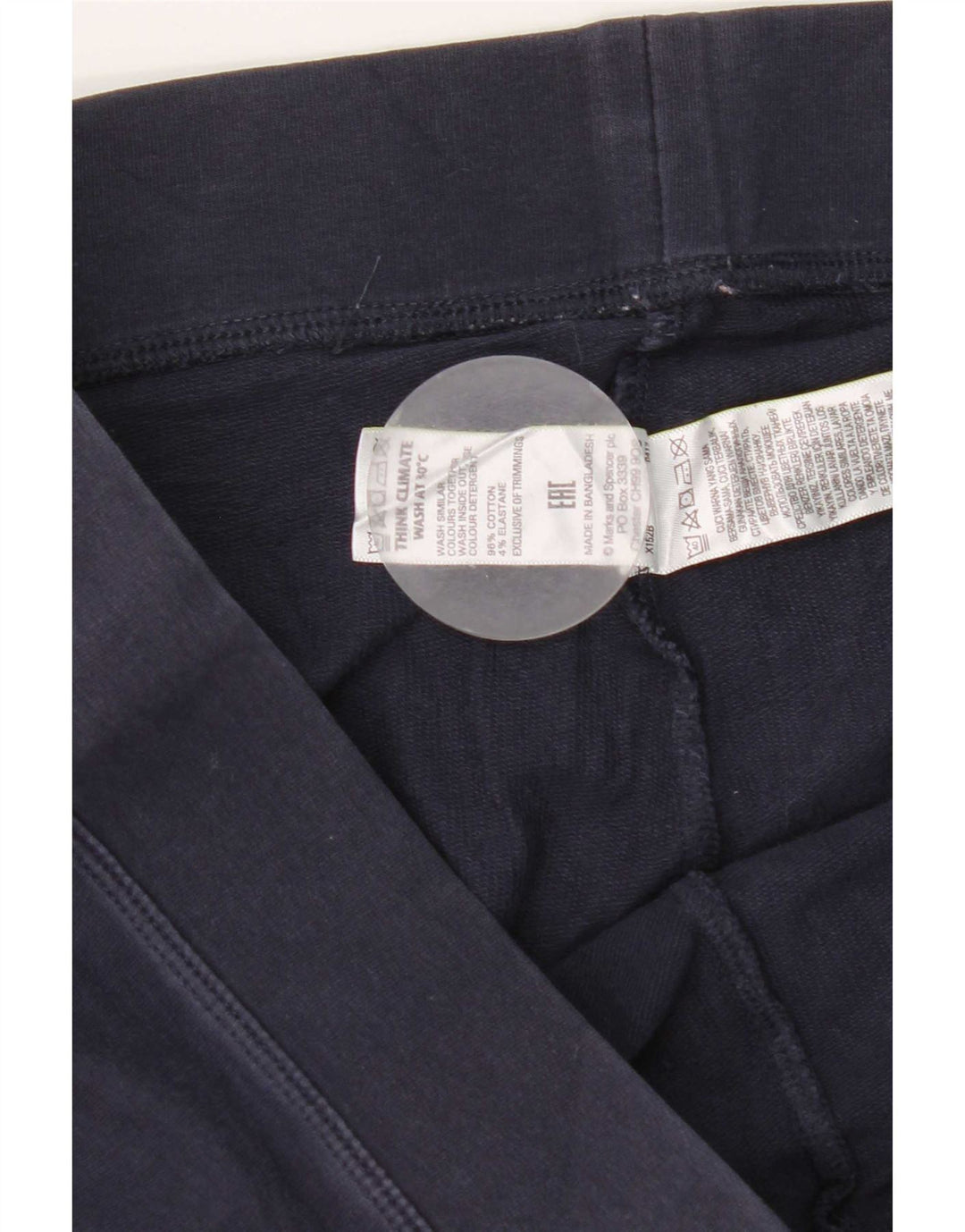 Leggings femininas Marks & Spencer Reino Unido 16 grande algodão azul marinho