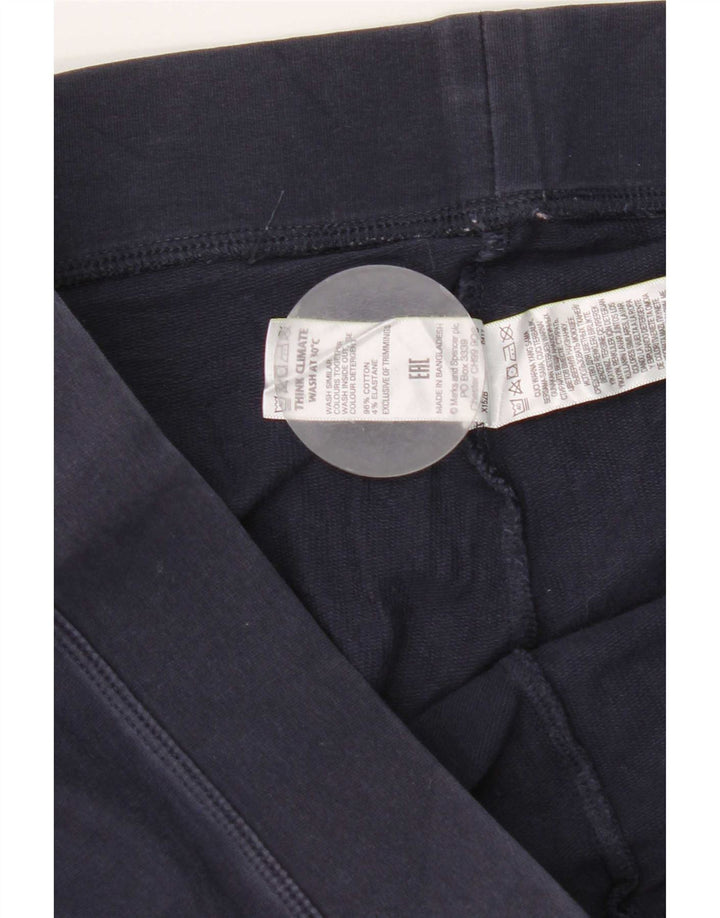 Leggings femininas Marks & Spencer Reino Unido 16 grande algodão azul marinho