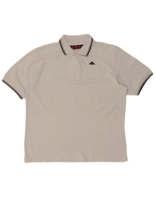 Camisa polo masculina Kappa pequena azul algodão