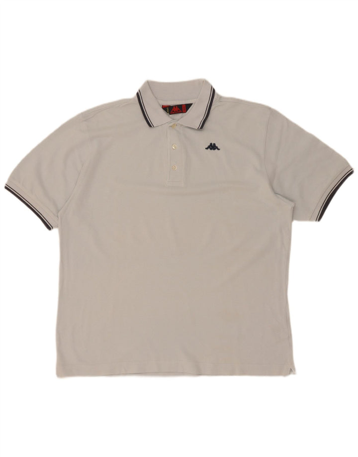 Camisa polo masculina Kappa pequena azul algodão