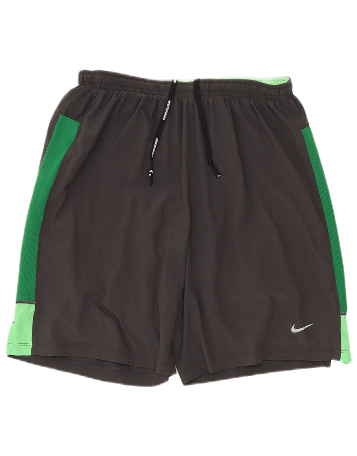 Shorts esportivos regulares masculinos Nike pequenos cinza colorblock poliéster esportivo
