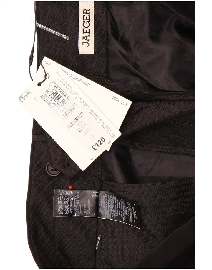 Calça Jaeger Masculina Slim Casual W38 L33 Lã Preta