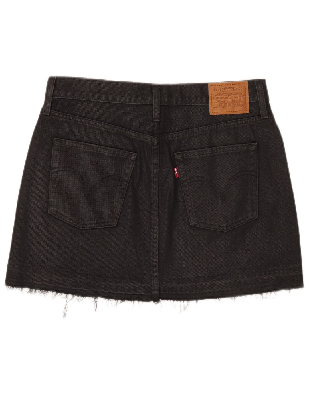 Mini saia jeans feminina Levi's W27 pequena algodão preto
