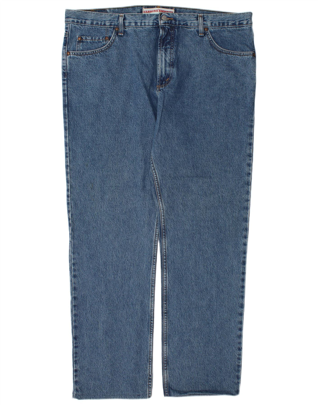 Carrera Mens Straight Jeans W42 L32 Azul Algodão