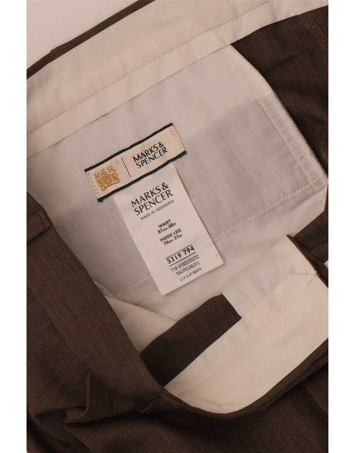 Calça masculina Marks & Spencer Pegged Suit W38 L31 cinza poliéster