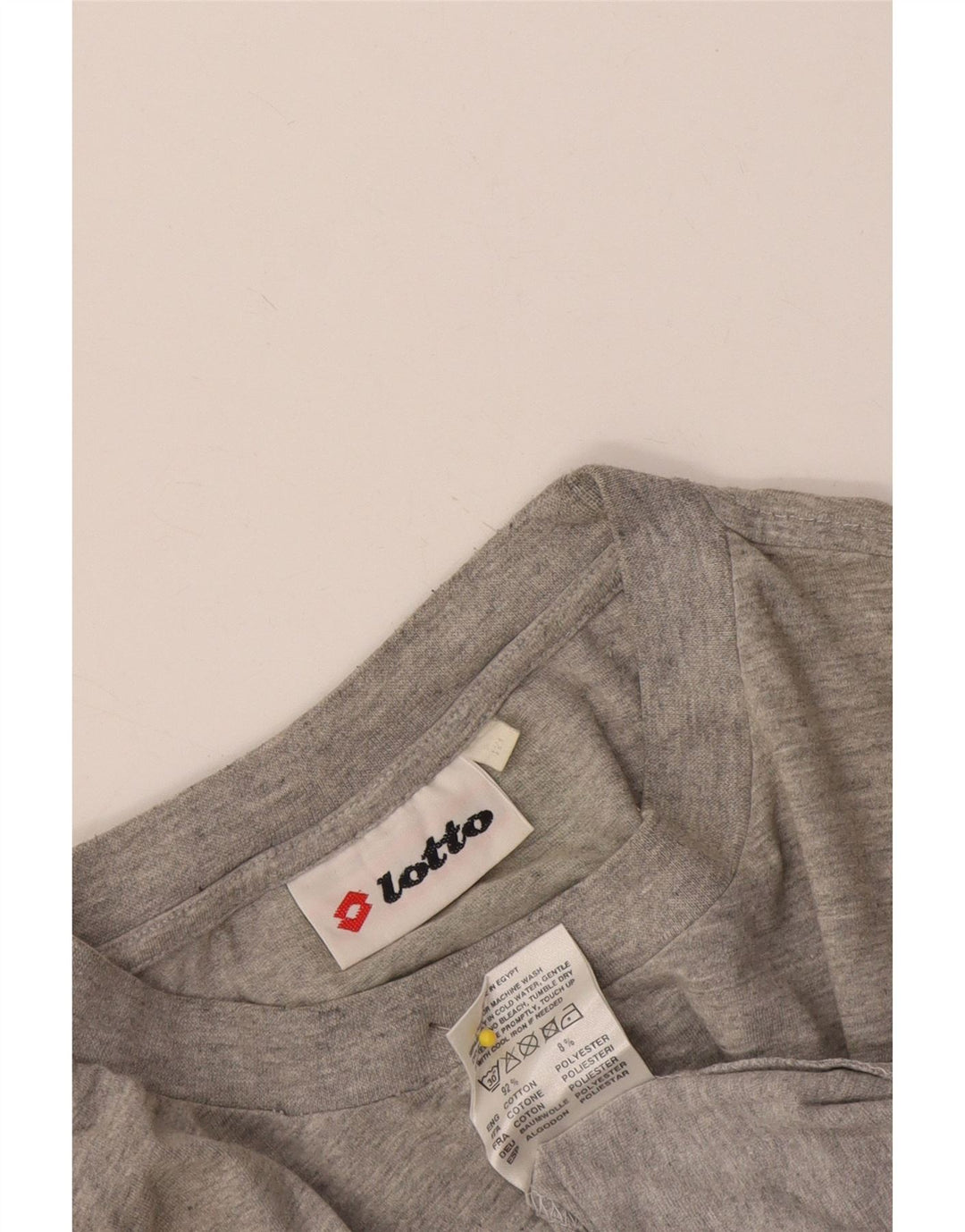 Camiseta masculina gráfica Lotto Top algodão cinza médio